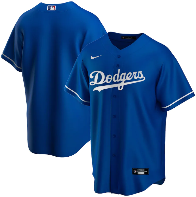 Men's Los Angeles Dodgers Black Blue Base Stitched Jersey